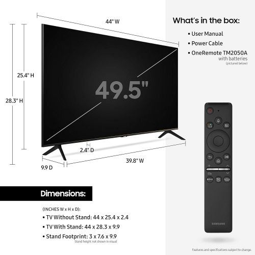 삼성 SAMSUNG 50-inch Class Crystal UHD TU-8000 Series - 4K UHD HDR Smart TV with Alexa Built-in (UN50TU8000FXZA, 2020 Model)