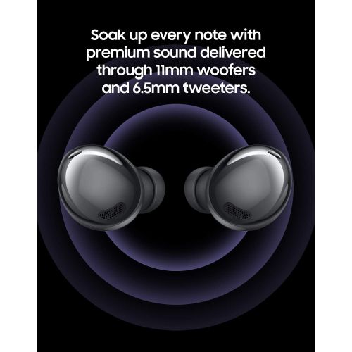 삼성 SAMSUNG Galaxy Buds Pro, Bluetooth Earbuds, True Wireless, Noise Cancelling, Charging Case, Quality Sound, Water Resistant, Phantom Black (US Version)