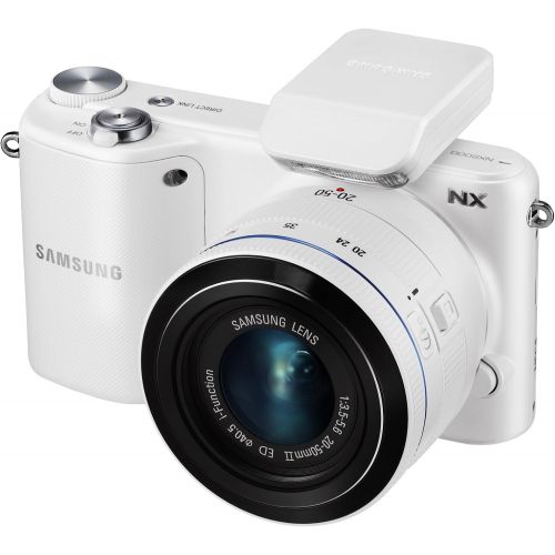 삼성 Samsung NX2000 20.3MP CMOS Smart WiFi Mirrorless Digital Camera with 20-50mm Lens and 3.7 Touch Screen LCD (White) (Discontinued by Manufacturer)