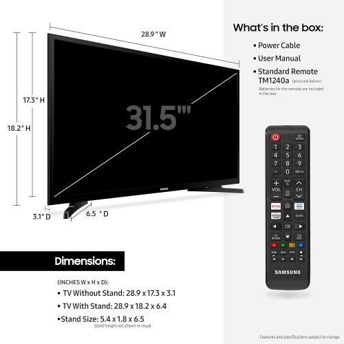 삼성 Samsung Electronics UN32N5300AFXZA 32 1080p Smart LED TV (2018), Black