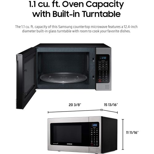 삼성 Samsung Electronics MG11H2020CT Countertop Grill Microwave, 1.1 cu. ft, Black with Mirror Finish