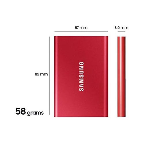 삼성 [아마존베스트]SAMSUNG T7 Portable SSD 1TB - Up to 1050MB/s - USB 3.2 External Solid State Drive, Gray (MU-PC1T0T/AM)