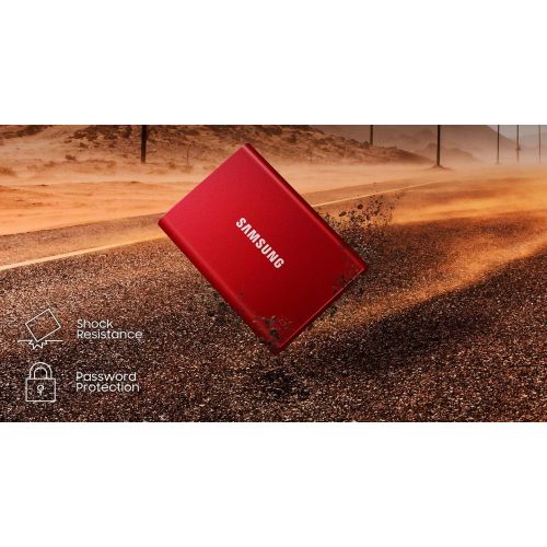 삼성 [아마존베스트]SAMSUNG T7 Portable SSD 1TB - Up to 1050MB/s - USB 3.2 External Solid State Drive, Red (MU-PC1T0R/AM)