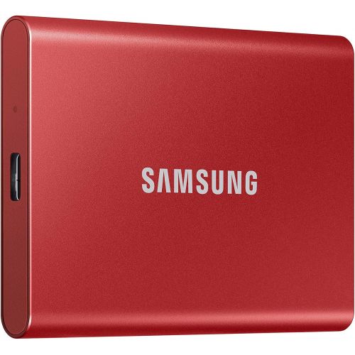 삼성 [아마존베스트]SAMSUNG T7 Portable SSD 1TB - Up to 1050MB/s - USB 3.2 External Solid State Drive, Red (MU-PC1T0R/AM)