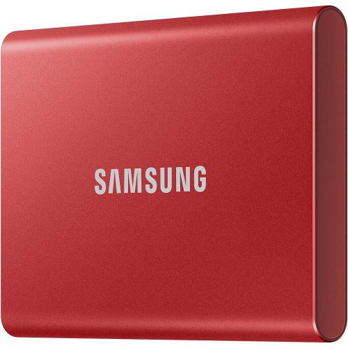 삼성 [아마존베스트]SAMSUNG T7 Portable SSD 1TB - Up to 1050MB/s - USB 3.2 External Solid State Drive, Red (MU-PC1T0R/AM)