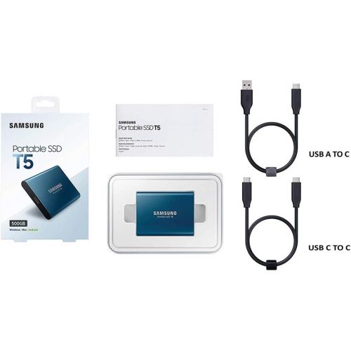 삼성 [아마존베스트]SAMSUNG T5 Portable SSD 500GB - Up to 540MB/s - USB 3.1 External Solid State Drive, Black (MU-PA500B/AM)