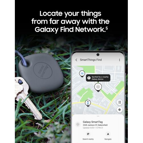 삼성 Samsung Electronics Galaxy SmartTag+ Plus, 1 Pack, Bluetooth Smart Home Accessory, Attachment to Locate Lost Items, Pair with Phones Android 11 or Higher, Denim Blue