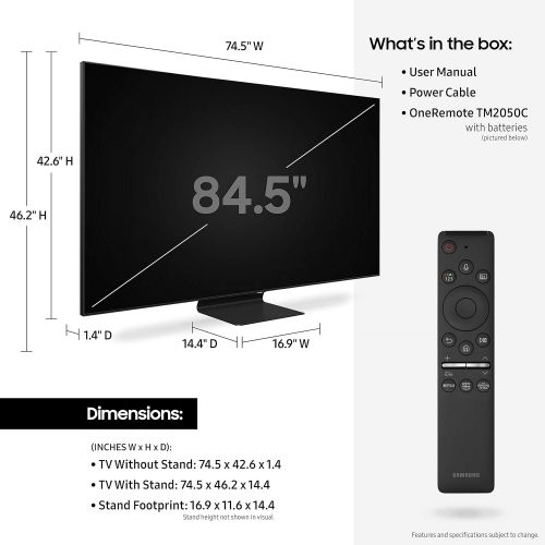 삼성 85인치 삼성전자 Q90T 시리즈 4K 울트라 HD 스마트 QLED 티비 2020년형 (QN85Q90TAFXZA)