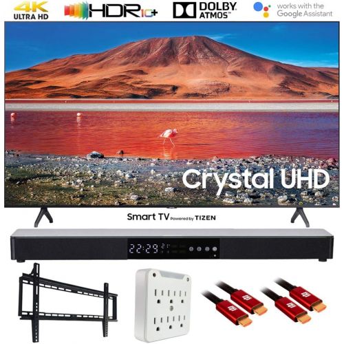 삼성 SAMSUNG UN65TU7000 65 4K Ultra HD Smart LED TV (2020) with Deco Gear Soundbar Bundle