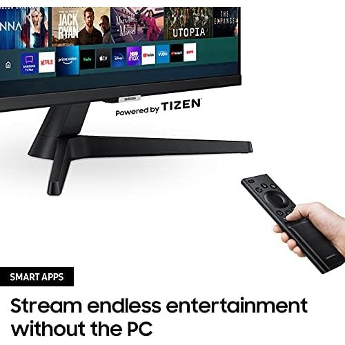 삼성 SAMSUNG M5 Series 24-Inch FHD 1080p Smart Monitor & Streaming TV (Tuner-Free), Netflix, HBO, Prime Video, & More, Apple Airplay, Built-in Speakers, Remote Included (LS24AM506NNXZA)