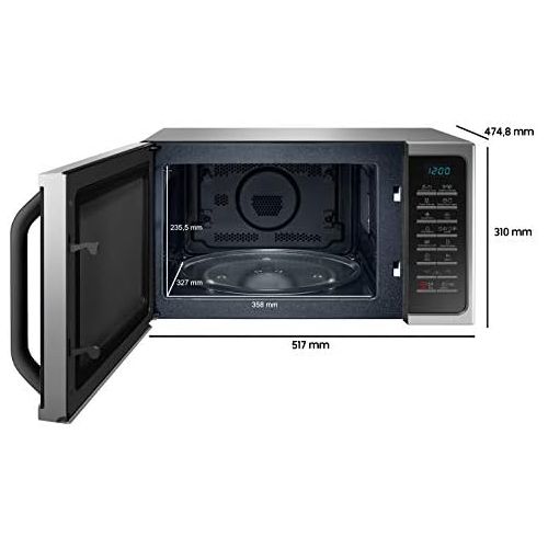 삼성 [아마존베스트]Samsung MC28H5015AS/EG Combination Microwave with Grill and Hot Air / 900 W / 28 L Extra Large / 51.7 cm Wide / Yeast Dough/Yoghurt Program / Silver