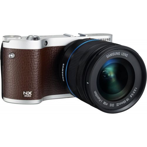 삼성 Samsung NX300 20.3MP CMOS Smart WiFi Mirrorless Digital Camera with 18-55mm Lens and 3.3 AMOLED Touch Screen (Brown)