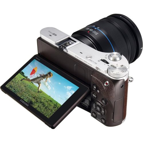 삼성 Samsung NX300 20.3MP CMOS Smart WiFi Mirrorless Digital Camera with 18-55mm Lens and 3.3 AMOLED Touch Screen (Brown)