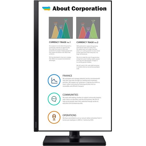  Samsung Business Samsung FT45 Series 24-Inch FHD 1080p Computer Monitor, 75Hz, IPS Panel, HDMI, USB Hub, Height Adjustable Stand, 3 Yr WRNTY (LF24T452FQNXGO)