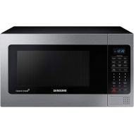 SAMSUNG 1.1 Cu Ft Countertop Microwave Oven w/ Grilling Element, Ceramic Enamel Interior, Auto Cook Options,1000 Watt, MG11H2020CT/AA, Stainless Steel, Black w/ Mirror Finish,15.8