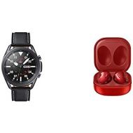 Samsung Galaxy Watch 3 (45mm, GPS, Bluetooth) Smart Watch - Mystic Black with Samsung Electronics Galaxy Buds Live, T, Mystic Red