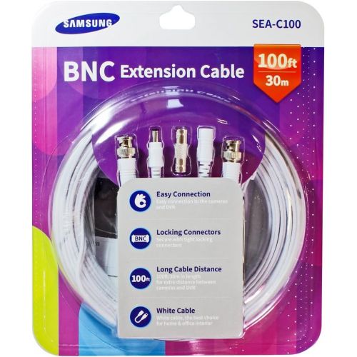 삼성 Samsung Electronics Samsung SEA-C100 Genuine 1080p BNC Power Cable 100ft w/Coupler Compatible with SDH-C75100, SDH-C74040, SDH-B73040, SDH-B73045, SDH-C85100, SDH-C84080, SDH-B84040