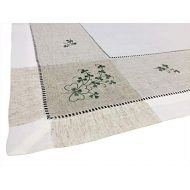 Samuel Lamont Group Kinsale Irish Shamrock Embroidered Tablecloth 54 inches by 72 inches