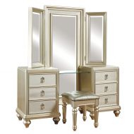 Samuel Lawrence Furniture Samuel Lawrence Diva Vanity with Stool in Silver