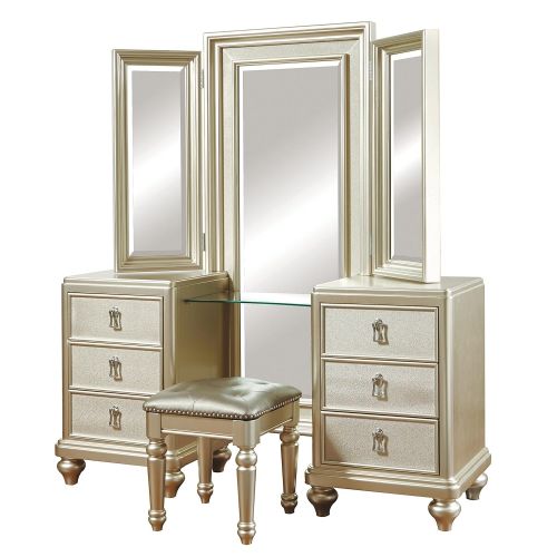  Samuel Lawrence Furniture Samuel Lawrence Diva Vanity with Stool in Silver