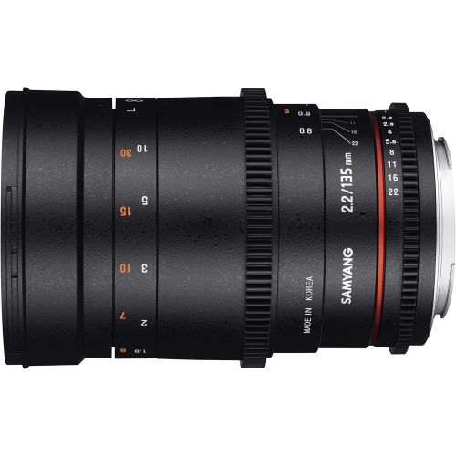  Samyang SYDS135M-N VDSLR II 135 mm f/2.2-22 Telephoto-Prime Lens for Nikon F Mount Digital SLR Cameras