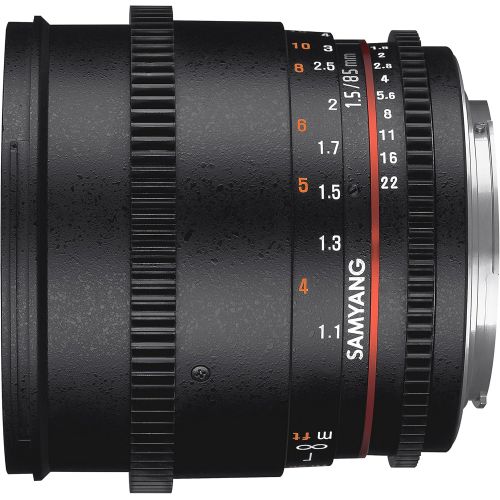  Samyang SYDS85M-N VDSLR II 85mm T1.5 Cine Lens for Nikon (FX) Cameras
