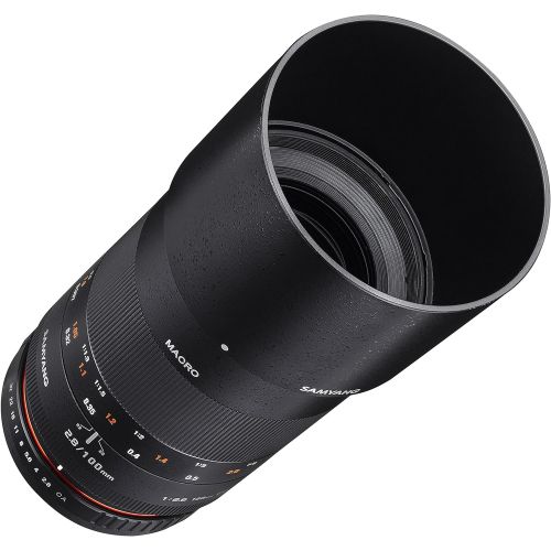  Samyang 100mm F2.8 ED UMC Full Frame Telephoto Macro Lens with Built-in AE Chip for Nikon Digital SLR Cameras