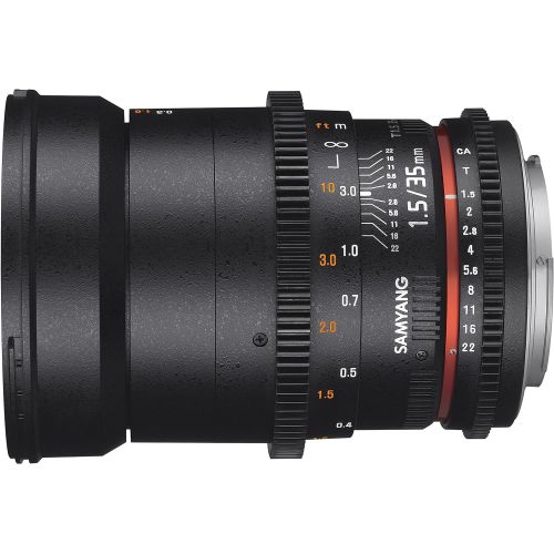  Samyang SYDS35M-N VDSLR II 35mm T1.5 Wide-Angle Cine Lens for Nikon (FX) Cameras