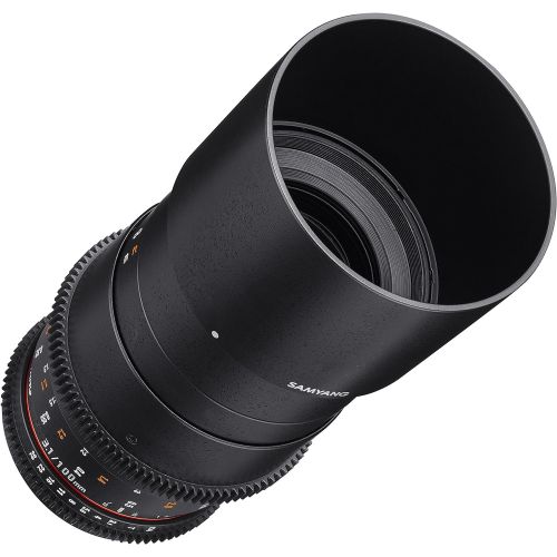  Samyang VDSLR II 100mm T3.1 ED UMC Full Frame Macro Telephoto Cine Lens for Olympus, Panasonic & BlackMagic Micro Four Thirds Cameras