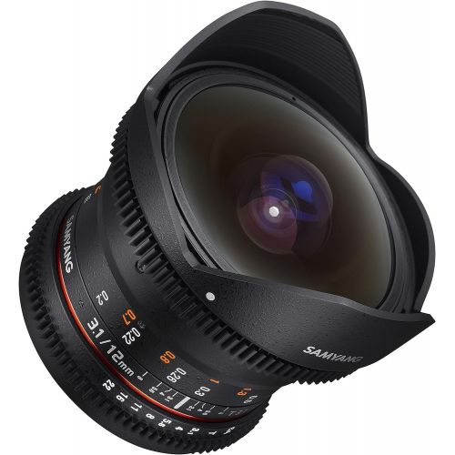  Samyang VDSLR II 12mm T3.1 Ultra Wide Cine Fisheye Lens for Nikon DSLR Cameras - Full Frame Compatible