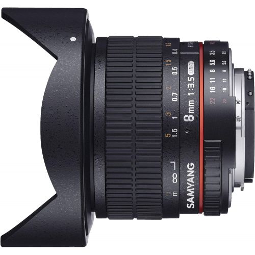  Samyang SYHD8M-S 8mm f3.5 HD Lens with Removable Hood for Sony Alpha