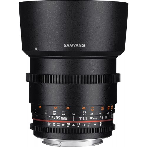  Samyang SYDS85M-NEX VDSLR II 85mm T1.5 Cine Lens for Sony Alpha E-Mount Cameras (FE)