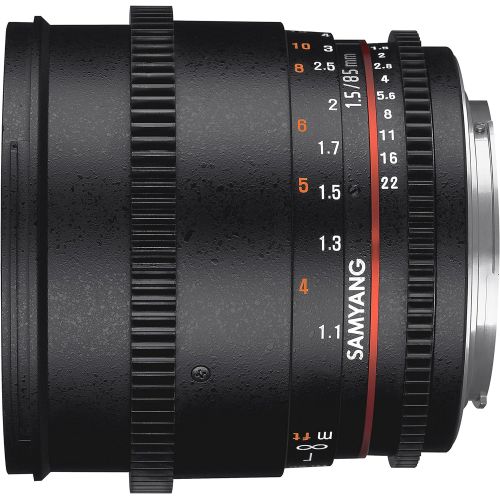  Samyang SYDS85M-NEX VDSLR II 85mm T1.5 Cine Lens for Sony Alpha E-Mount Cameras (FE)