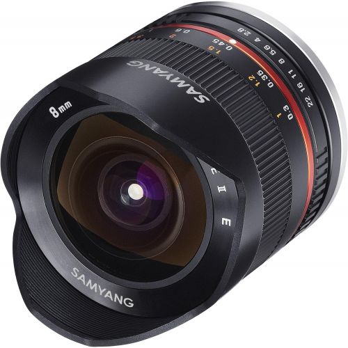  Samyang 8mm F2.8 UMC Fisheye II (Black) Lens for Canon EF-M Mount Compact System Cameras
