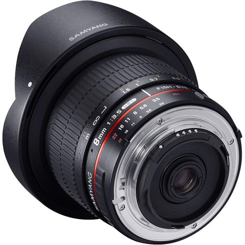  Samyang SYHD8M-N 8mm f3.5 HD Fisheye Fixed Lens with Removable Hood for Nikon