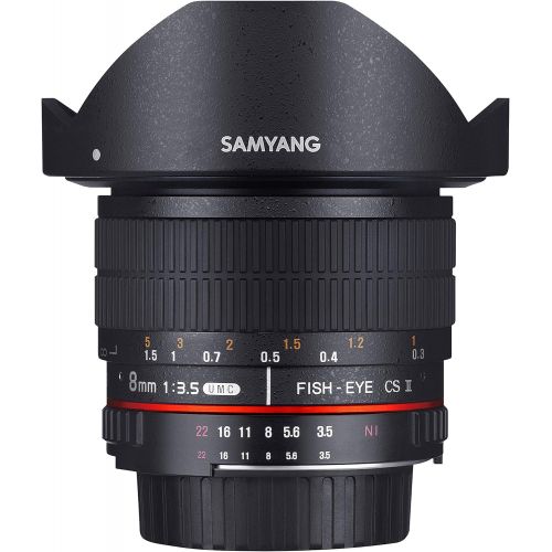  Samyang SYHD8M-N 8mm f3.5 HD Fisheye Fixed Lens with Removable Hood for Nikon