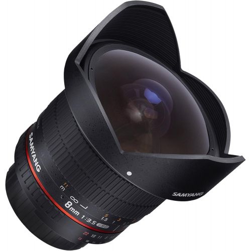  Samyang SYHD8M-N 8mm f3.5 HD Fisheye Fixed Lens with Removable Hood for Nikon