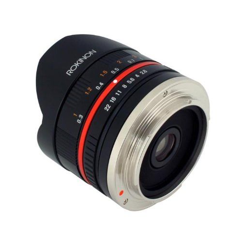  Samyang 8mm F2.8 UMC Fisheye II (Black) Lens for Fuji X Mount Digital Cameras (SY8MBK28-FX)