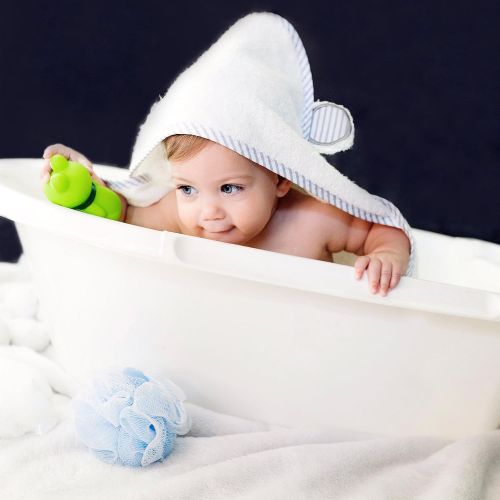  [아마존베스트]San Francisco Baby Organic Bamboo Hooded Baby Towel - Soft, Hooded Bath Towels with Ears for Babies, Toddlers - Hypoallergenic, Large Baby Towel Perfect Baby Shower Gift for Boys and Girls by San Fra