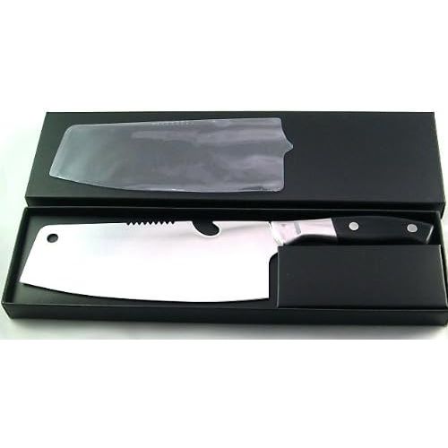  [아마존베스트]11 1/4 San Oka Ultra-Thin Stainless Steel Vegetable Knife/Meat Cleaver in Handsome Gift Box