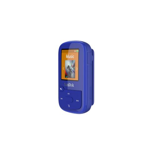 샌디스크 SanDisk 16GB Clip Sport Plus MP3 Player, Blue - Bluetooth, LCD Screen, FM Radio - SDMX28-016G-G46B