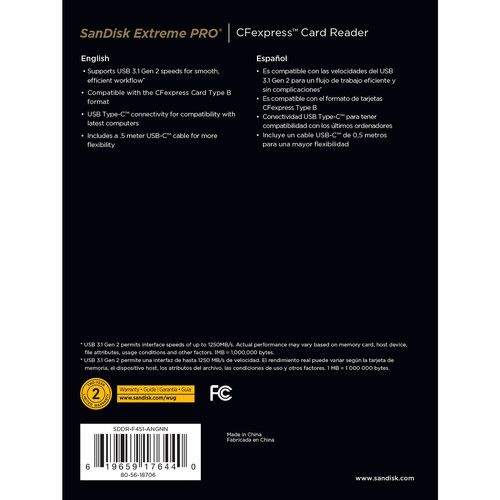 샌디스크 SanDisk Extreme PRO CFexpress Type B Card Reader