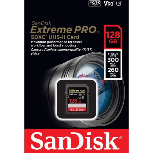 샌디스크 SanDisk 128GB Extreme PRO UHS-II SDXC Memory Card
