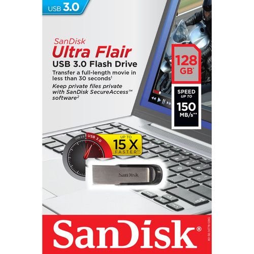 샌디스크 SanDisk 128GB Ultra Flair USB 3.0 Flash Drive