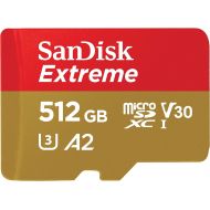 [아마존 핫딜]  [아마존핫딜]SanDisk 512GB Extreme microSDXC UHS-I Memory Card with Adapter - C10, U3, V30, 4K, A2, Micro SD - SDSQXA1-512G-GN6MA