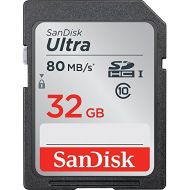 [아마존베스트]SanDisk 32GB Ultra Class 10 SDHC UHS-I Memory Card Up to 80MB, Grey/Black (SDSDUNC-032G-GN6IN)