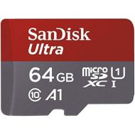 [아마존베스트]SanDisk 64GB Ultra microSDXC UHS-I Memory Card with Adapter - 100MB/s, C10, U1, Full HD, A1, Micro SD Card - SDSQUAR-064G-GN6MA