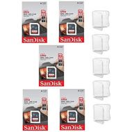 [아마존베스트]5 Pack - SanDisk Ultra 16GB SD SDHC Memory Flash Card UHS-I Class 10 Read Speed up to 48MB/s 320X SDSDUNB-016G-GN3IN Wholesale Lot + (5 Cases)