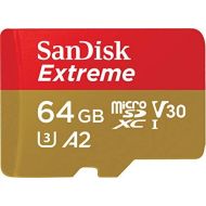 [아마존베스트]SanDisk 64GB Extreme microSDXC UHS-I Memory Card with Adapter - C10, U3, V30, 4K, A2, Micro SD - SDSQXA2-064G-GN6MA