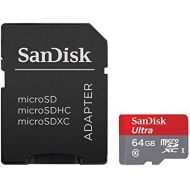 [아마존베스트]SanDisk Ultra 64GB microSDXC UHS-I Card with Adapter, Grey/Red, Standard Packaging (SDSQUNC-064G-GN6MA)